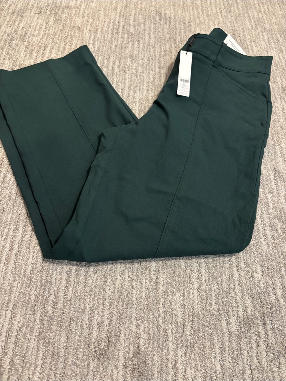 Women's Forest Green Chico’s Emme Straight Leg Pants Stretch size 1 8R NWT
